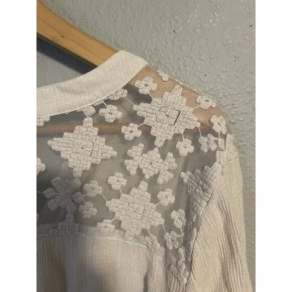Vintage Studio JPR Womens Top Size 3X White Rayon Nylon Blend Embroidered Boho - Picture 3 of 8